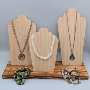 9-Piece Neutral Glam Jewelry Set – Rhinestones, Pendants & Stretch Bracelets